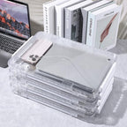 4 Pack Clear Plastic File Boxes with Handle, Modern Style, Stackable, Water Resistant, A4 Letter File, Document, Photo, Scrapbook Storage - Image 3