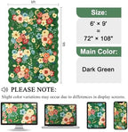 DUKINO 6x9 Area Rugs, Floral Washable Living Room Rug Non Slip, Dark Green - Image 2