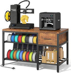 3D Printer Stand with Filament Storage – Heavy Duty Metal 3D Printer Table with Drawer and Power Hub for Workshop, Studio, and Office by Anrigeail