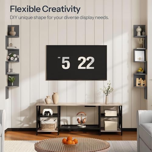 HOOBRO Corner Shelf Wall-Mounted, Set of 2 Floating Corner Shelves for Wall - Image 3