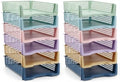 Weysat 12 Pcs Turn in Trays, Classroom Paper Tray, Morandi Pastel, Narrow by Weysat