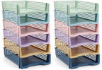 Weysat 12 Pcs Turn in Trays, Classroom Paper Tray, Morandi Pastel, Narrow by Weysat