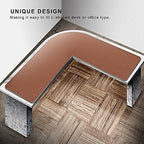 Chihein L-Shaped Desk Pad, Corner Desk Mat (49.2”+ 49.2”) x 15.7”, Computer Office Mouse pad Writing Table Pad for Home Office - Brown/Gray - Image 6
