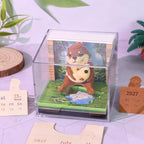 3D Memo Pad Time Piece Calendar 2027, 3D Tear-Off Art Desk Calendar 2027, Creative 3D Memo Pad Paper Art Tree House DIY Paper Carving Decoration (Mizuse) - Image 5