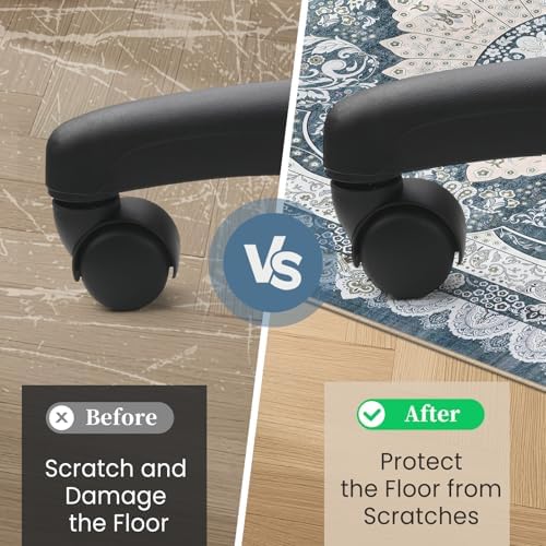 Office Chair Mat for Hardwood Floor & Tile Floor,36"X 48"-Square Black - Image 4