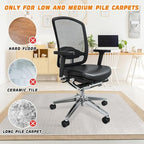 Office Chair Mat for Carpet Floors, Desk Mats 48"X36" for Rolling Desk on Low Pile Carpets, Rectangle Computer Gaming Plastic Floor Mats for Office Chair on Carpet, Flat Without Curling - Image 2