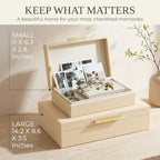 Decorative Storage Boxes with Lids - Set of 2 PU Leather Organizer Bins - Image 3