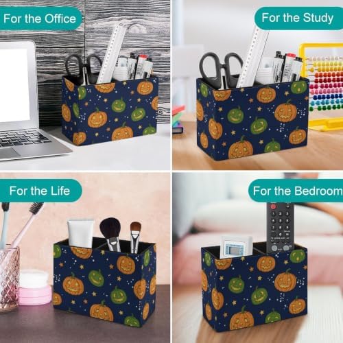 File Organizer Horror Triangle Smile Pumpkin Stars Circle Dots Pen‑Slot Sturdy Pouch,Classroom with Desk‑Accessory - Image 4