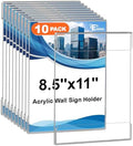 EHWINE Acrylic Sign Holder 8.5 x 11 Wall Mount, 10 Pack Clear Flyer Holders by EHWINE
