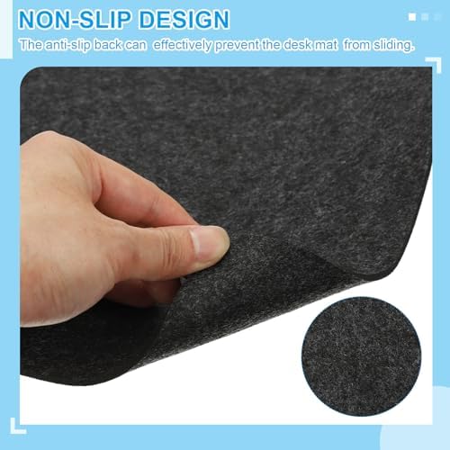 PATIKIL 47.2" x 23.6" Large Felt Desk Pad Protector, Non-Slip Desk Mat Full Table Mouse Pad Keyboard Mats for Laptop Computer Writing Desk Table Gaming Home, Dark Gray - Image 4