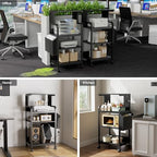 4-Tier Tall Printer Stand with Storage Adjustable Shelf and Bag - Image 6