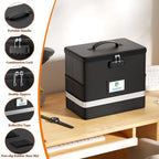 Fireproof File Box with Lock, 5200℉ Document Organizer, Black - Image 3