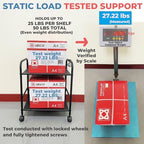 2-Tier Metal Rolling Cart, Compact Under Desk Storage Organizer - Image 5