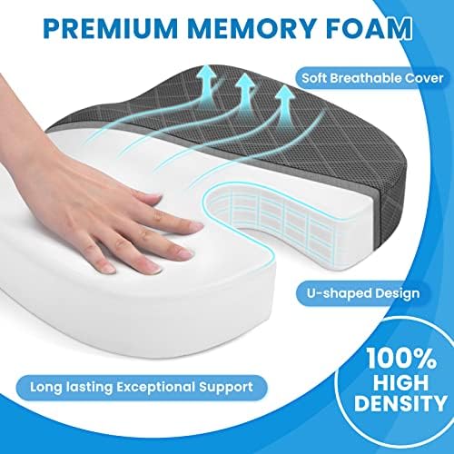 TushGuard Seat Cushion - for Office Chair, Car Seat, Airplane, Bleacher - Sciatica & Coccyx Pain Relief Desk Chair Cushion for Long Sitting Office Workers, Car Drivers(Grey, XX-Large) - Image 3
