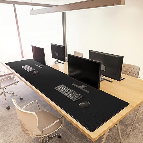 ZORESYN PU Leather Desk Mat 70.9" x 23.6" Black - Image 6