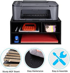 EMERIT Printer Stand Shelf with Storage Wood Desk Paper Organzier for Home/Office,Printer Riser, 2 Tire - Image 3