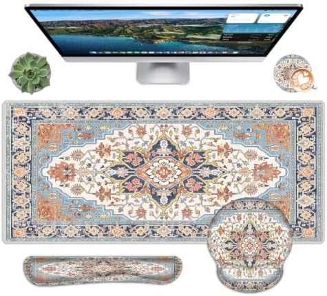 Mousepad Set，Keyboard Mat+Wrist Support Mouse Pad+Wrist Rest Pad+Coaster by Unknown