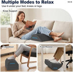 Foot Rest Under Desk, 3 Adjustable Heights Foot Stool, Gray - Image 3