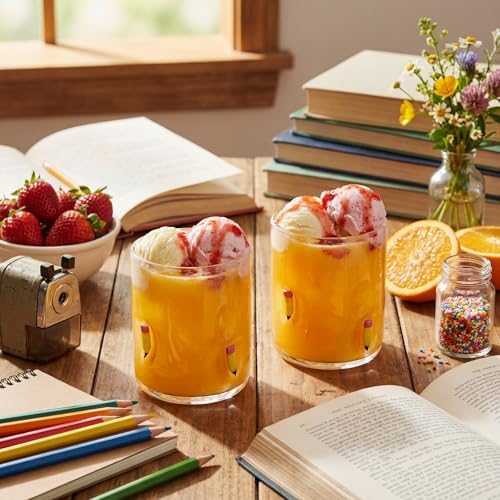 SiliFine 2 PCS Pencil Icon Juice Glasses - Image 5