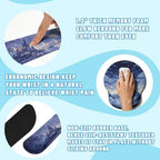 Moonlit Castle Desk Mat Set Dream Night Sky Large Mouse Pad with Wrist Rest 4in1 Desk Mat for Desktop Ergonomic Computer Desk Arm Wrist Anti-Slip Computer Ergonomic Mouse Pad Home Office Gaming - Image 3