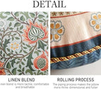 ISAENNE Vintage Linen Throw Pillow Cover,Set of 2,Diameter 16"-Naples B - Image 4
