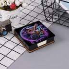 Diamond Art Painting Note Box, 4pcs Wolf and Owl PU Gem Art Storage Container with 640 Sheets, Relaxing DIY Craft Kit for Home Office Organization Birthday Anniversary - Image 2