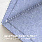 Large Bulletin Board - 48 x 36 Inches, Decorative Felt Pin Board for Wall - 4' x 3' Foldable Photo Display Board with Self-Adhesive Tape, Includes 20 Push Pins - Lavender Blue - Image 3