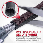 1/2"-22ft Automotive Mesh Woven Wire Sheathing Split Wire Loom - Image 4
