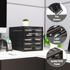 Mind Reader File Storage Drawers, Desk Organizer, Multi-Purpose, Crafts, Office, Metal, Black - Image 4