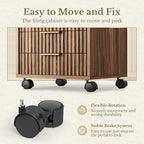 7 Drawer File Cabinet with Wheels for Home Office, Black Walnut - Image 7