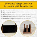 Dual Laptop Holder Vertical Stand 2 Slots Wooden - Light Brown (Oak Color) - Vertical Holder for Desk, MacBook Pro & Air, Desktop Organizer Made of Natural Wood, Adjustable Stand for Notebooks - Image 6