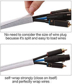 Alex Tech 20ft - 1.5 inch Cord Protector Wire Loom Tubing Cable Sleeve Split Sleeving for USB Cable Power Cord Audio Video Cable - Protect Cat from Chewing Cords - White - Image 2