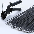 Stainless Steel Cable Tie Gun & 100pcs 12in Black Metal Zip Ties by Balabulala