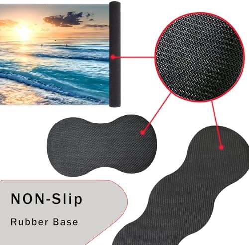 Keyboard Wrist Rest and Mouse Pad with Wrist Support Set Ergonomic Coaster,Memory Foam,Easy Typing Pain Relief,Large XL Desk Mat 31.5"x 11.8",Beach - Image 3