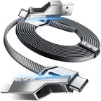 [Upgraded] 4-in-1 Long USB C Cable 60W 10FT Compatible with Lightning Cable by Vexipia