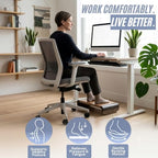 Tiel Ergonomic Wooden Foot Rest for Under Desk – Angled Leg Elevation Stool for Posture & Back Support on Hardwood & Carpet - Image 2