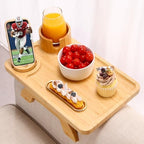 Bamboo Couch Arm Table,3 in 1 Clip-on Table,15.36" x 9.85" by Acanacle