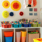 Kathfly 8 Pack Classroom Caddy Organizer with Handle Bulk, Deep Color - Image 3