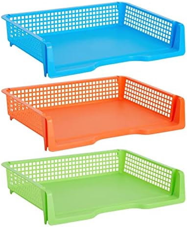 Bright Creations Teacher Supplies Letter Tray Organizer - 6-Pack Rainbow, 9 x 13 x 3 in - Stackable Paper Trays for Classroom & Teacher Desk Organizer - Image 6