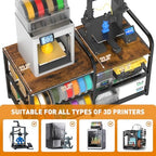 Dual‑Zoned 3D Printer Table with Filament Storage Rack for 2 Printers. - Image 4
