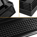 Eslite A4 Size Plastic Storage Basket,Desktop File Paper Letter Organizer Tray, 6-Packs (Black) - Image 3