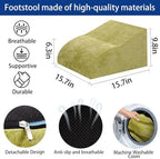Foot Rest for Under Desk at Work, Ergonomic Under Desk Footrest with Washable Cover for Office, Home & Gaming Leg Elevation Pillow Fruit Green - Image 2