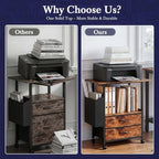 22" Large Printer Stand with 2 Drawers, Rolling Printer Table, File Cabinet - Image 3