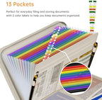 Tamfile Accordion File Organizer, Fireproof Expanding File Folder, Beige - Image 3