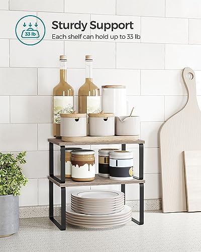 SONGMICS Cabinet Organizer Shelf, Set of 4 Spice Rack, Kitchen Storage - Image 5