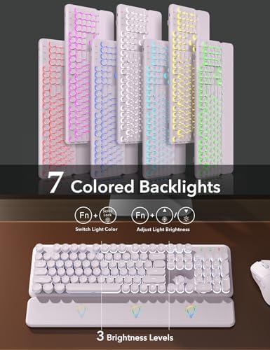 Wireless Keyboard and Mouse Backlit - Typewriter, Magnetic Wrist Rest - Image 2