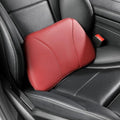 Genuine Leather Lumbar Support Pillow,Back Pain Relief Cushion,fits Tightly Around Waist,Real Cowhide,Memory Foam,fit Car Drive,Office Chair,Rest seat,Improve Posture,Portable,15.5''Lx 8.7''H by -----------------