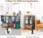 EasyPAG Rolling File Cart with 14 Slot Mail Organizer, Under Desk Storage with Hanging File Rack for Letter/Legal Folders, Mobile Filing Cabinet Printer Stand for Office Home Classroom, Black - Image 6