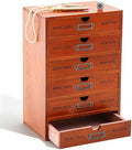 Wesiti Wooden Desk Organizer, 6 Drawers, Vintage Makeup Cabinet, Brown by Unteilti
