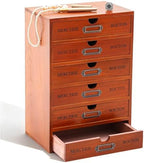 Wesiti Wooden Desk Organizer, 6 Drawers, Vintage Makeup Cabinet, Brown by Unteilti